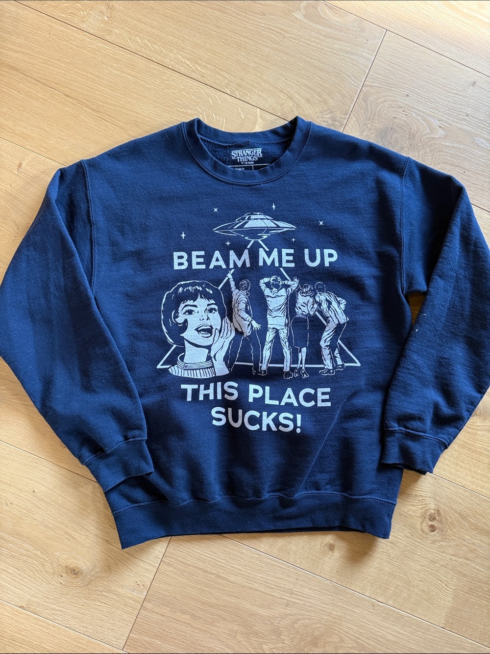 Netflix Navy 'Beam Me Up' Graphic Sweatshirt